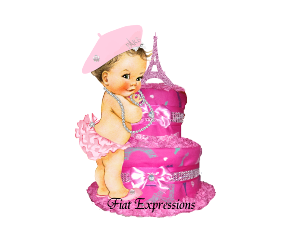 Fiat Expressions Paris Hot Pink Diaper Cake