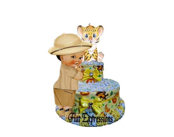 Fiat Expressions Jungle Safari Boy Yellow Diaper Cake