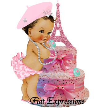 Fiat Expressions Paris Pink Dots Diaper Cake