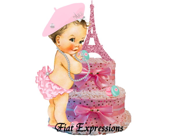 Fiat Expressions Paris Pink Dots Diaper Cake