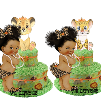 Fiat Expressions Jungle Safari Green Girl Diaper Cake