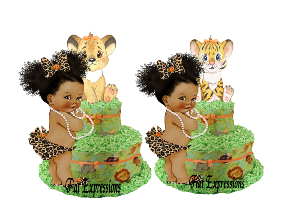 Fiat Expressions Jungle Safari Green Girl Diaper Cake