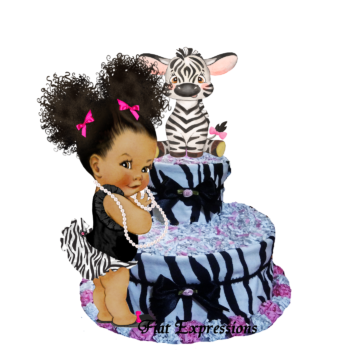 Fiat Expressions Zebra Stripes Girl Diaper Cake
