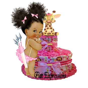 Fiat Expressions Jungle Safari Pink Diaper Cake