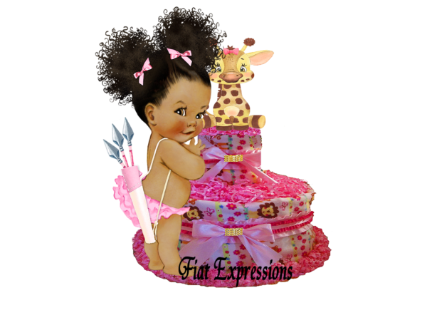 Fiat Expressions Jungle Safari Pink Diaper Cake