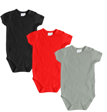 Fiat Expressions Baby Bodysuit Red, Black, & Gray Set
