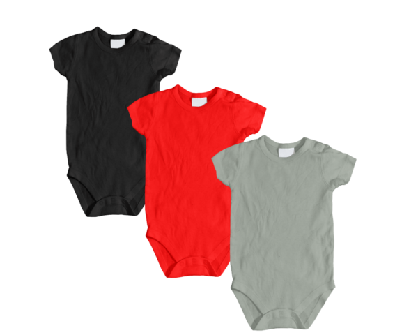 Fiat Expressions Baby Bodysuit Red, Black, & Gray Set
