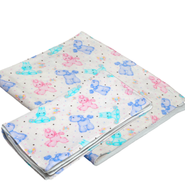 Fiat Expressions Pony Flannel Receiving Blanket & Burp Cloth Set