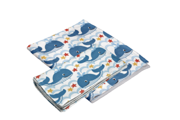 Fiat Expressions Whale Flannel Receiving Blanket & Burp Cloth Set