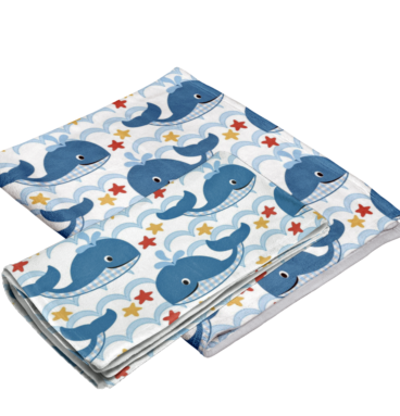 Fiat Expressions Whale Flannel Receiving Blanket & Burp Cloth Set