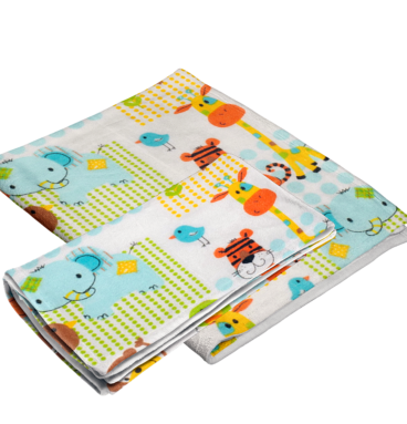 Fiat Expressions Zoo Animals Flannel Receiving Blanket & Burp Cloth Set