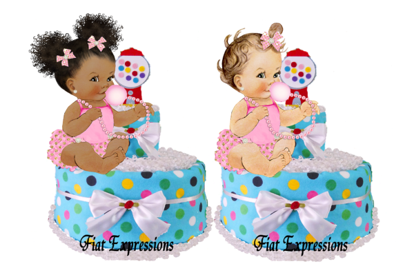 Fiat Expressions It's a Girl Gumball Diaper Cake