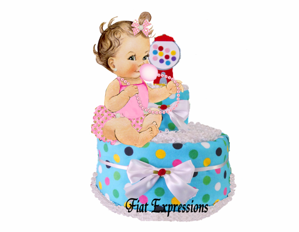Fiat Expressions It's a Girl Gumball Diaper Cake