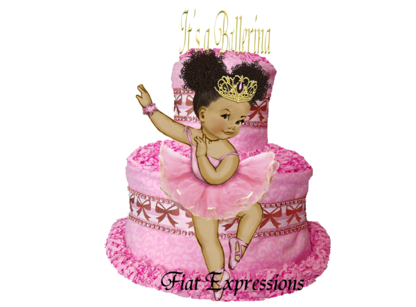 Fiat Expressions Ballerina Paisley Pink Diaper Cake