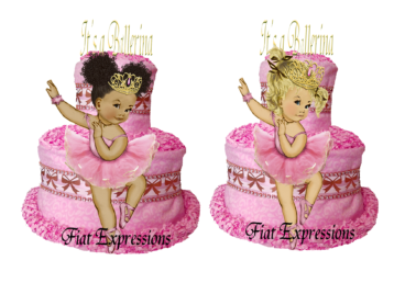 Fiat Expressions Ballerina Paisley Pink Diaper Cake