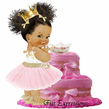 Fiat Expressions Tea Party Pink & Gold Diaper Cake