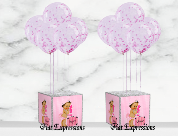 Fiat Expressions Paris Pink & Silver Balloon Centerpieces
