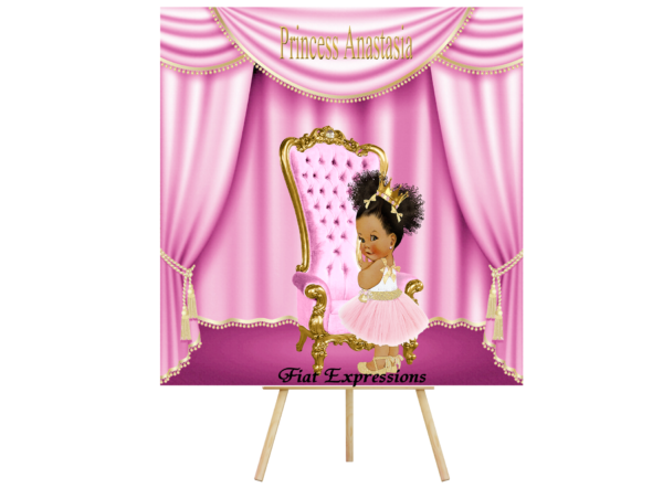 Fiat Expressions Princess Pink Gold Throne Baby Shower Poster