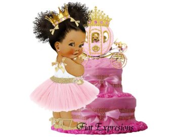 Fiat Expressions Princess Coach Pink Gold Diaper Cake