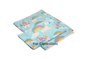 Fiat Expressions Unicorn Castle Pink & Blue Receiving Blanket & Burp Cloth Set