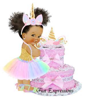 Fiat Expressions Unicorn Paisley Pink Burp Cloth Diaper Cake