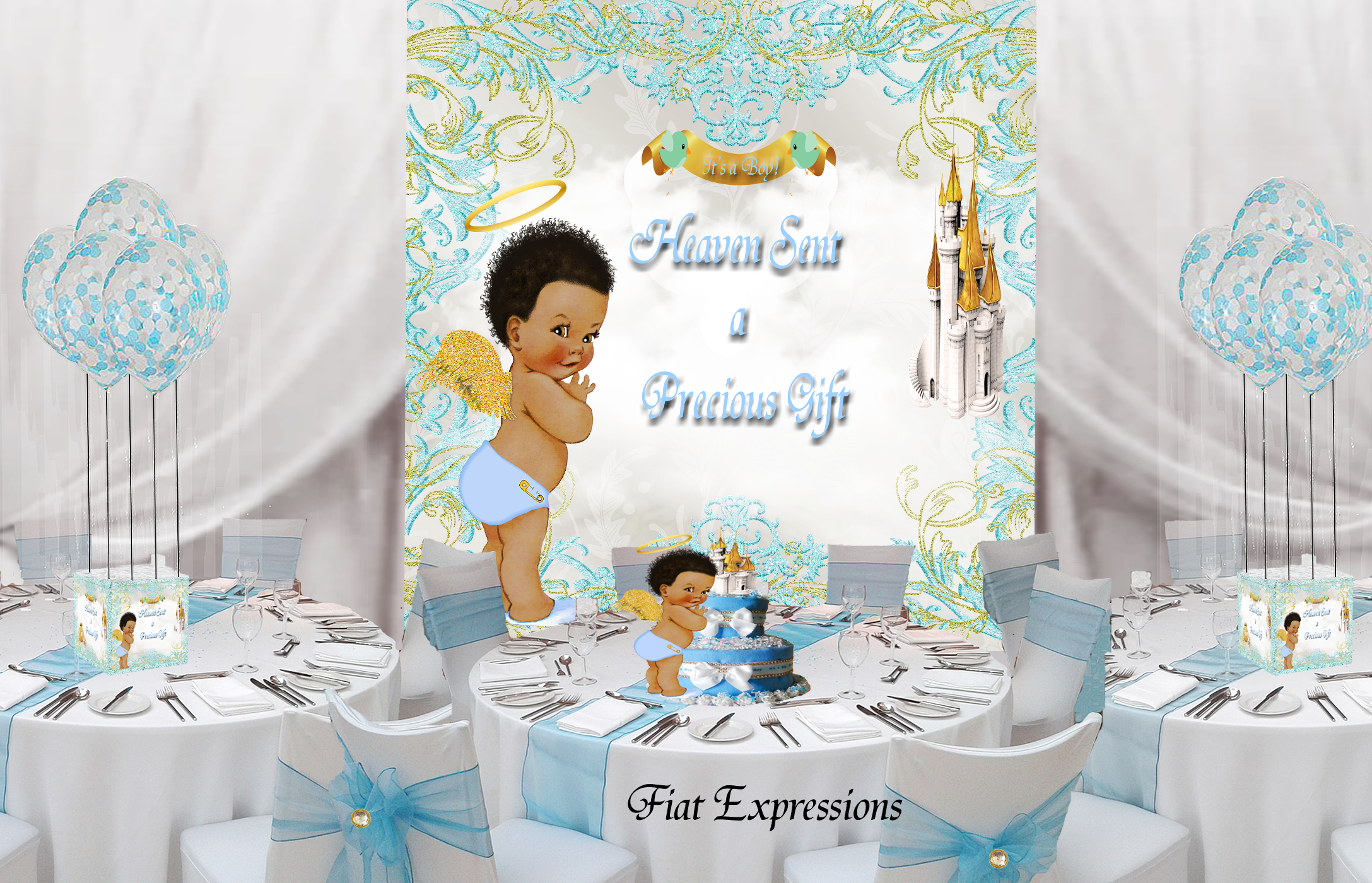 Heaven sent sale baby shower centerpieces