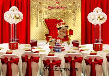 Fiat Expressions Little Prince Red Gold Baby Shower Decorations Kit