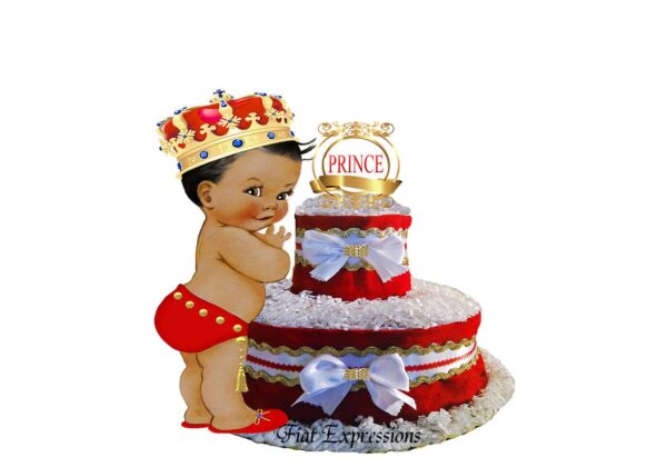 Fiat Expressions Little Prince Red & Gold Diaper Cake