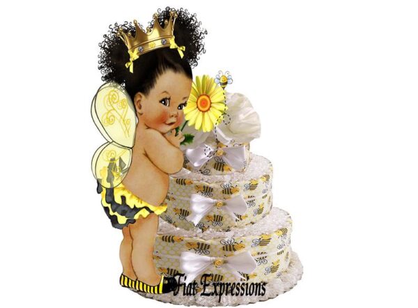 Bee Girl Diaper Cake 3 Tier