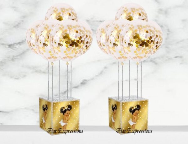 Fiat Expressions Princess Gold White Dots Baby Shower Balloon Centerpieces