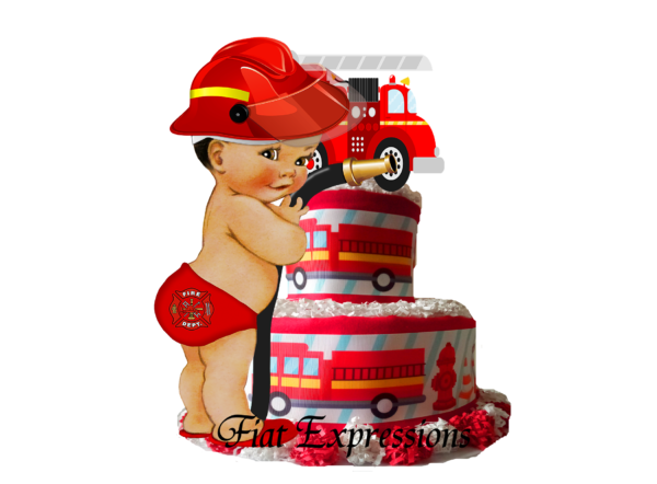 Fiat Expressions Fireman Red Diaper Cake