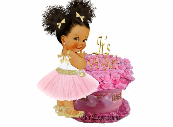 Fiat Expressions It's A Girl Pink Gold Baby Bouquet Set