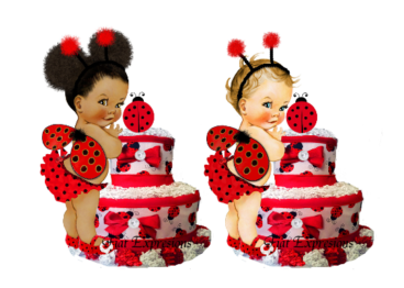 Ladybug Red Burp Cloth Diaper Cake