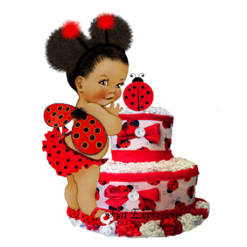 Fiat Expressions Ladybug Red Burp Cloth Diaper Cake