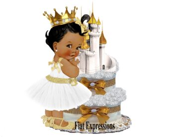 Fiat Expressions Princess Dress Gold White Burp Cloth Diaper Cake
