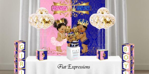 Fiat Expressions Prince Princess Royal Blue Pink Gender Reveal Kit