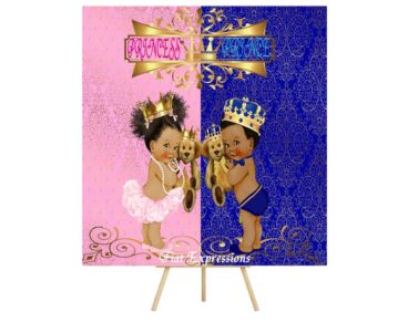 Fiat Expressions Prince Princess Gender Reveal Poster Backdrop