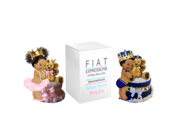 Fiat Expressions Prince Princess Royal Blue Pink Gender Reveal Diaper Cupcake