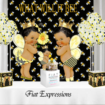 Fiat Expressions Bee Black Gold Gender Reveal Party Kit