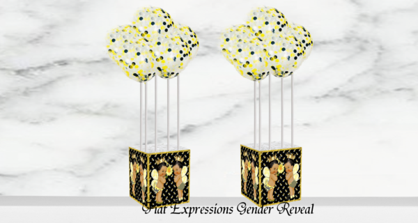 Fiat Expressions Bee Black Gold Gender Reveal Balloon Centerpieces