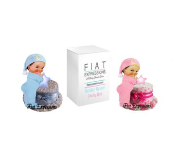 Fiat Expressions Twinkle Star Blue Pink Gender Reveal Diaper Cupcake