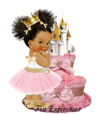Fiat Expressions Princess Paisley Pink Gold Burp Cloth Diaper Cake
