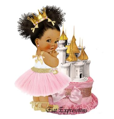 Princess Paisley Pink Gold Mini Diaper Cake