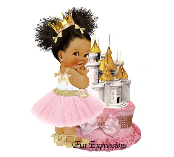 Princess Paisley Pink Gold Mini Diaper Cake