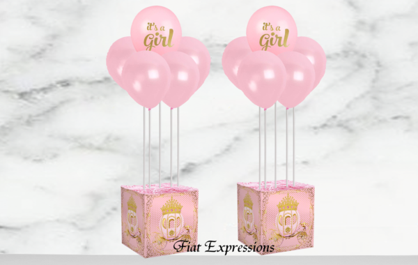 Fiat Expressions Carriage Pink Gold Balloon Centerpieces