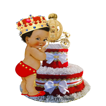 Fiat Expressions Prince Coach Red Gold Diaper Cake