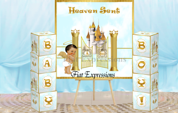 Fiat Expressions Heaven Sent Castle Blue Gold Poster Backdrop