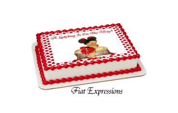 Ladybug Red Baby Shower Edible Cake Image