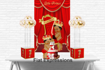 Fiat Expressions Prince Red Gold Ribbon Baby Shower Kit
