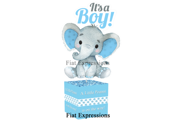 Elephant Blue Baby Shower Centerpiece